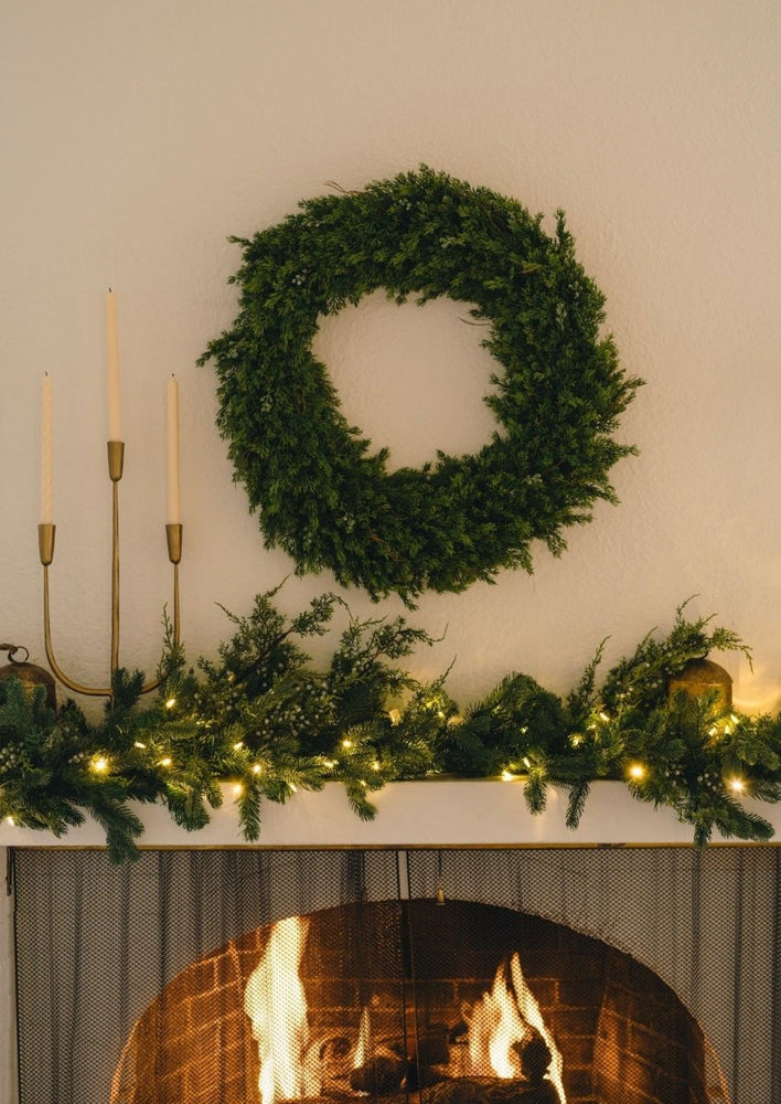 
                      
                        Afloral Artificial Winter Cedar and Juniper Wreath - 30" - lily & onyx
                      
                    