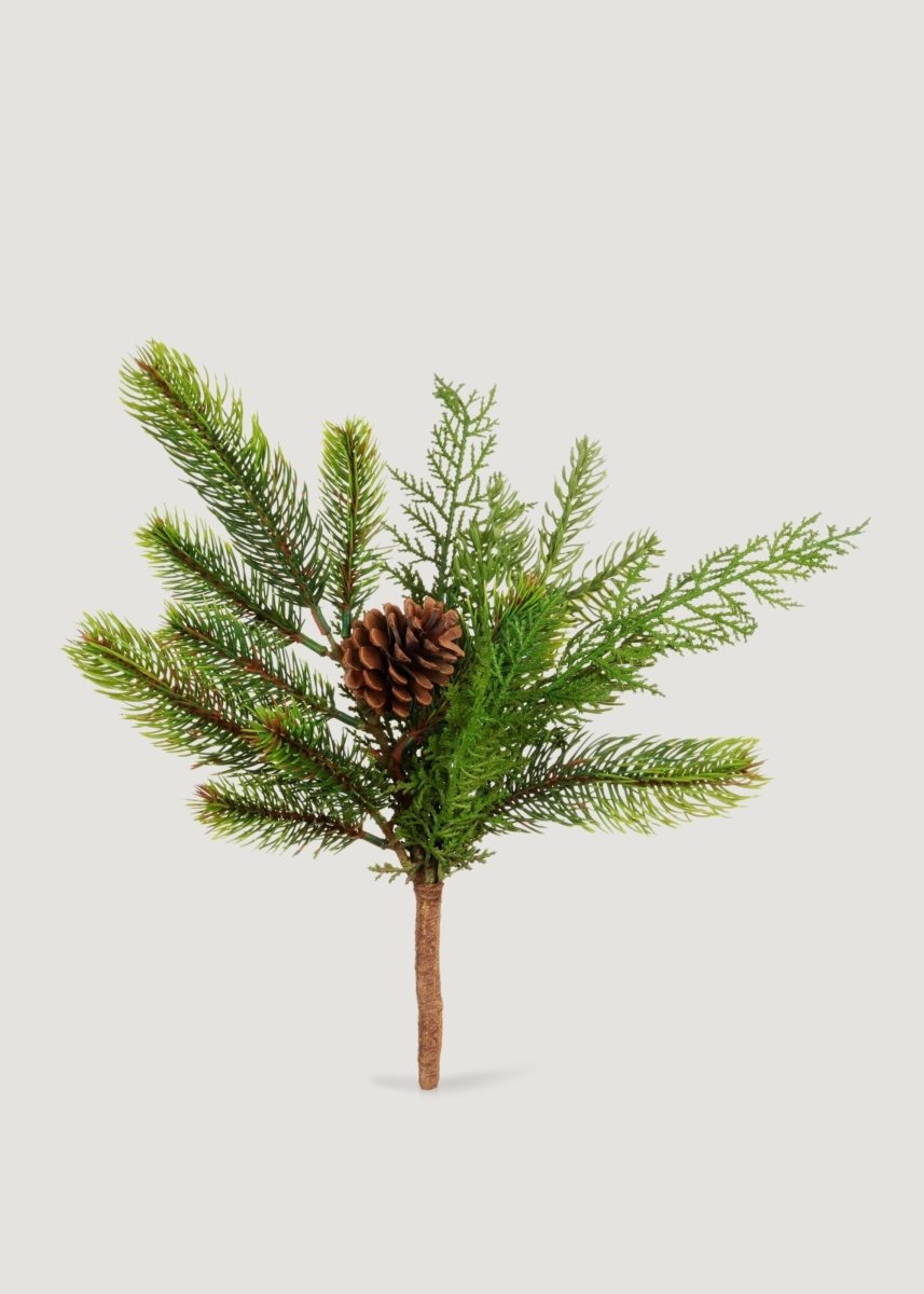 Afloral Artificial Winter Pine Evergreen Pick - 12