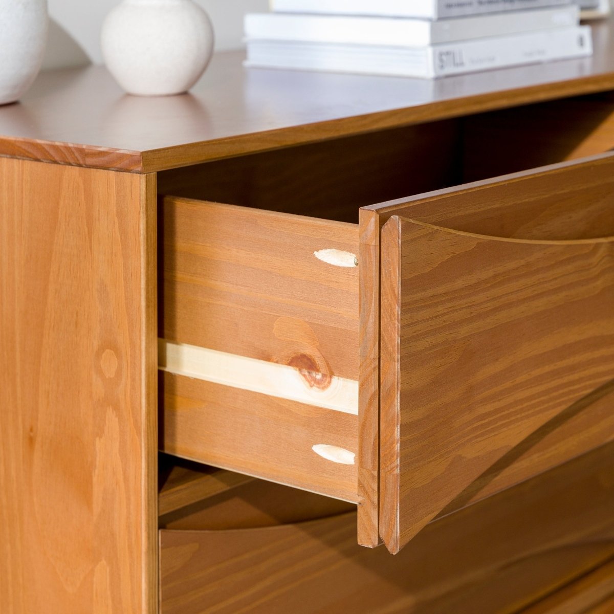 atticus solid wood mid century modern dresser Atticus Solid Wood Mid-Century Modern Dresser, Caramel