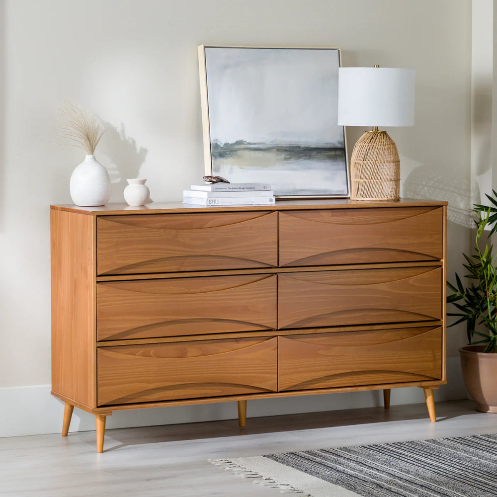 Walker Edison Atticus Solid Wood Mid - Century Modern Dresser - lily & onyx