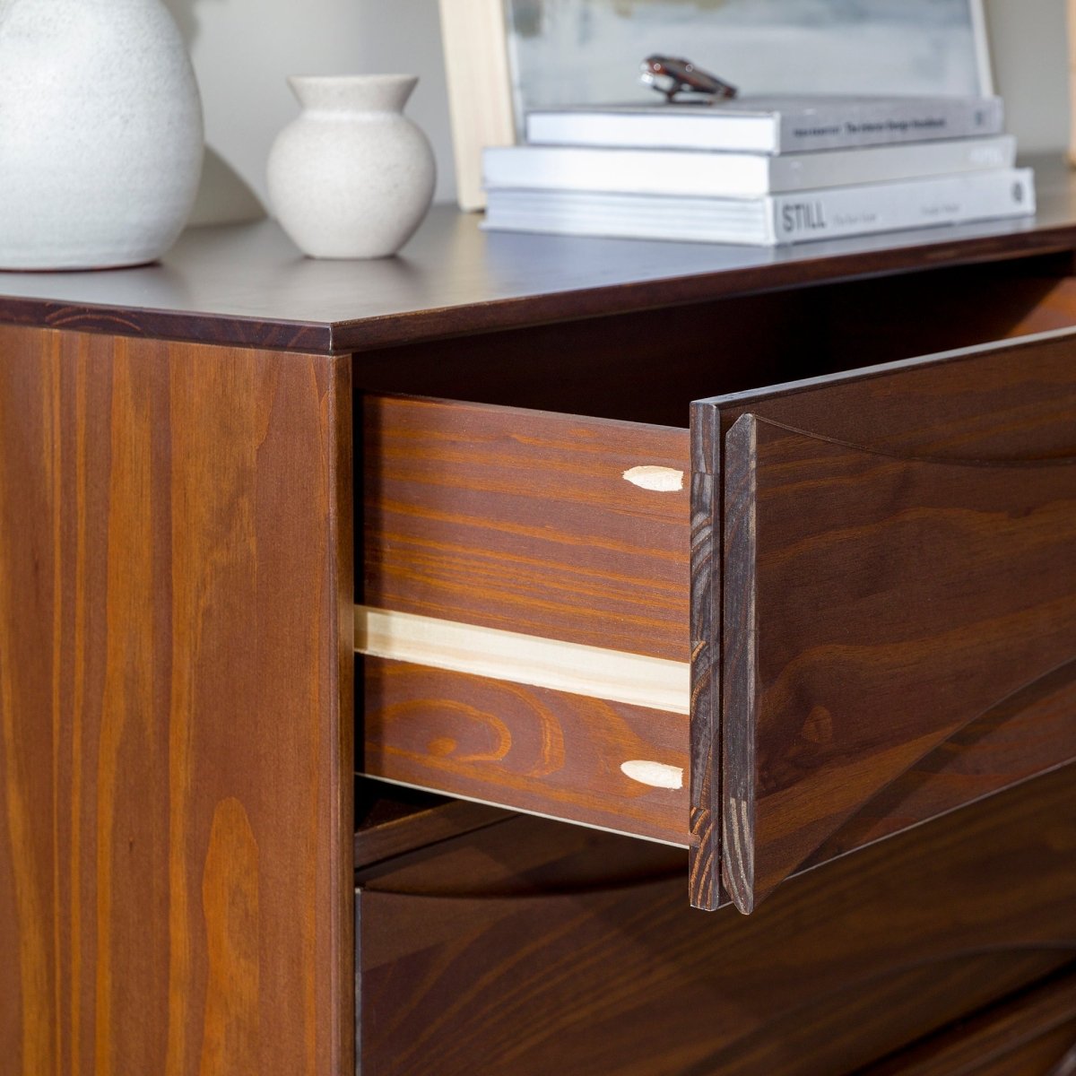 atticus solid wood mid century modern dresser Atticus Solid Wood Mid-Century Modern Dresser, Caramel