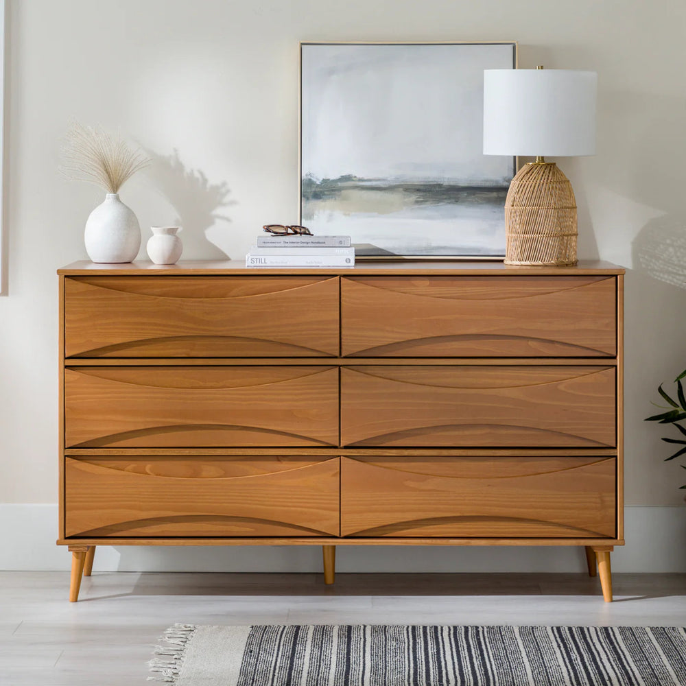 Walker Edison Atticus Solid Wood Mid - Century Modern Dresser - lily & onyx