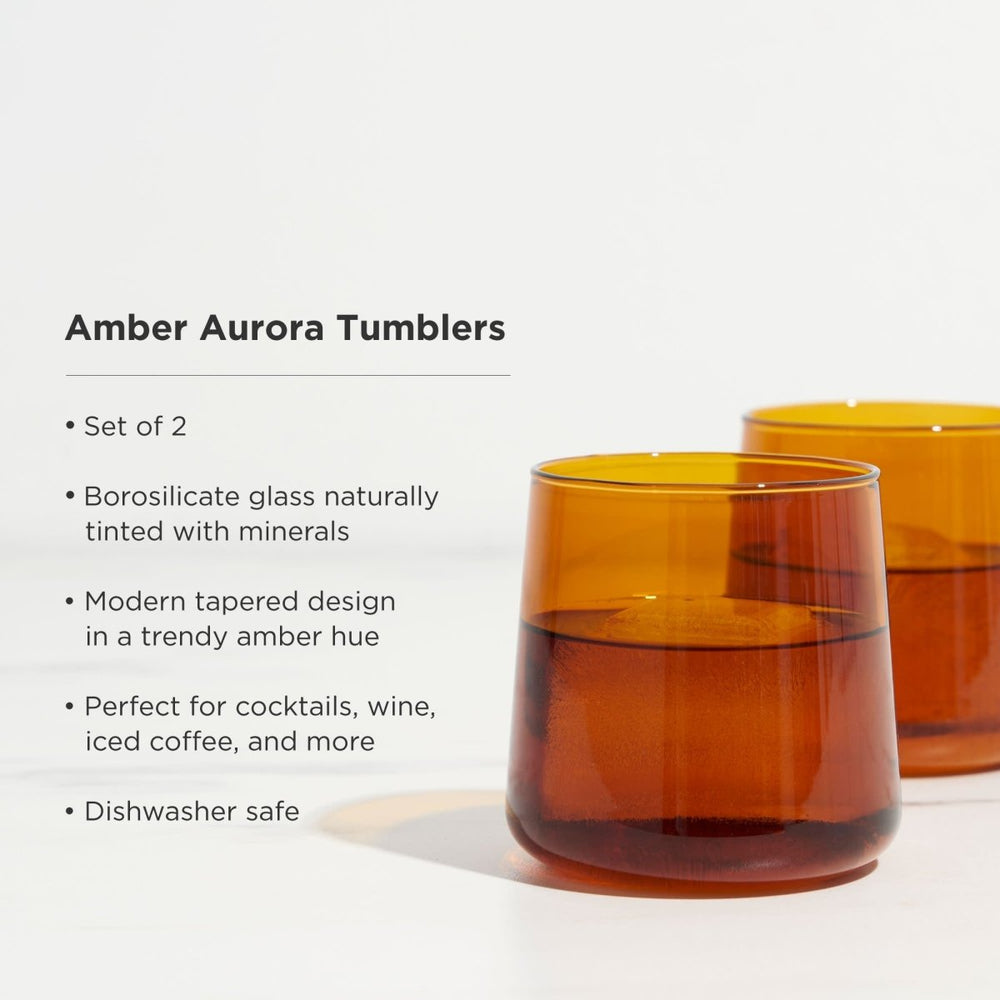 
                      
                        Viski Aurora Amber Cocktail Tumblers, Set of 2 - lily & onyx
                      
                    