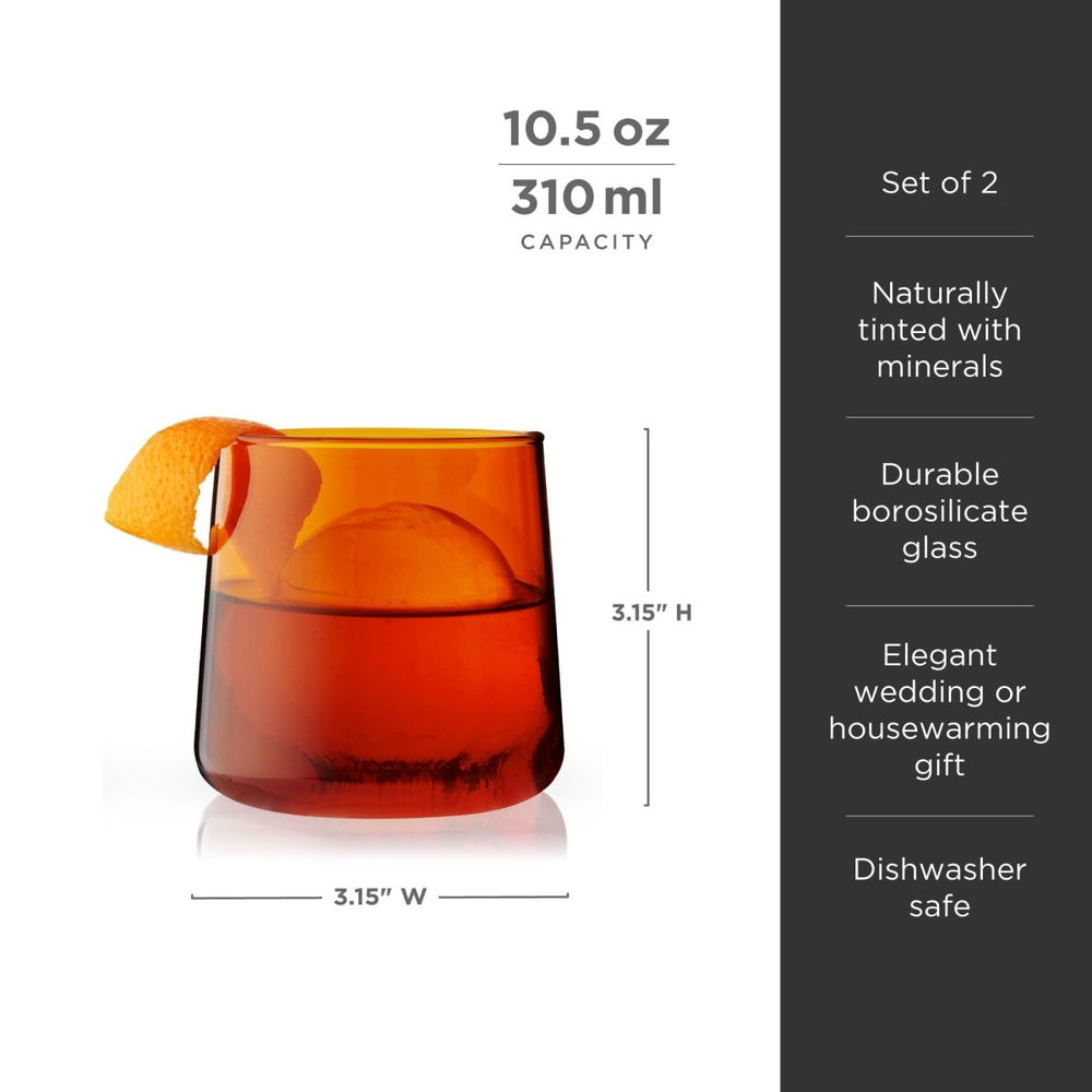 
                      
                        Viski Aurora Amber Cocktail Tumblers, Set of 2 - lily & onyx
                      
                    