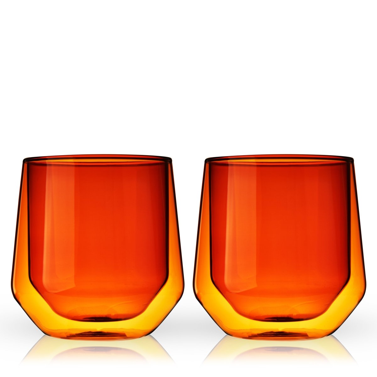 Viski Aurora Double - Walled Tumblers in Amber, Set of 2 - lily & onyx