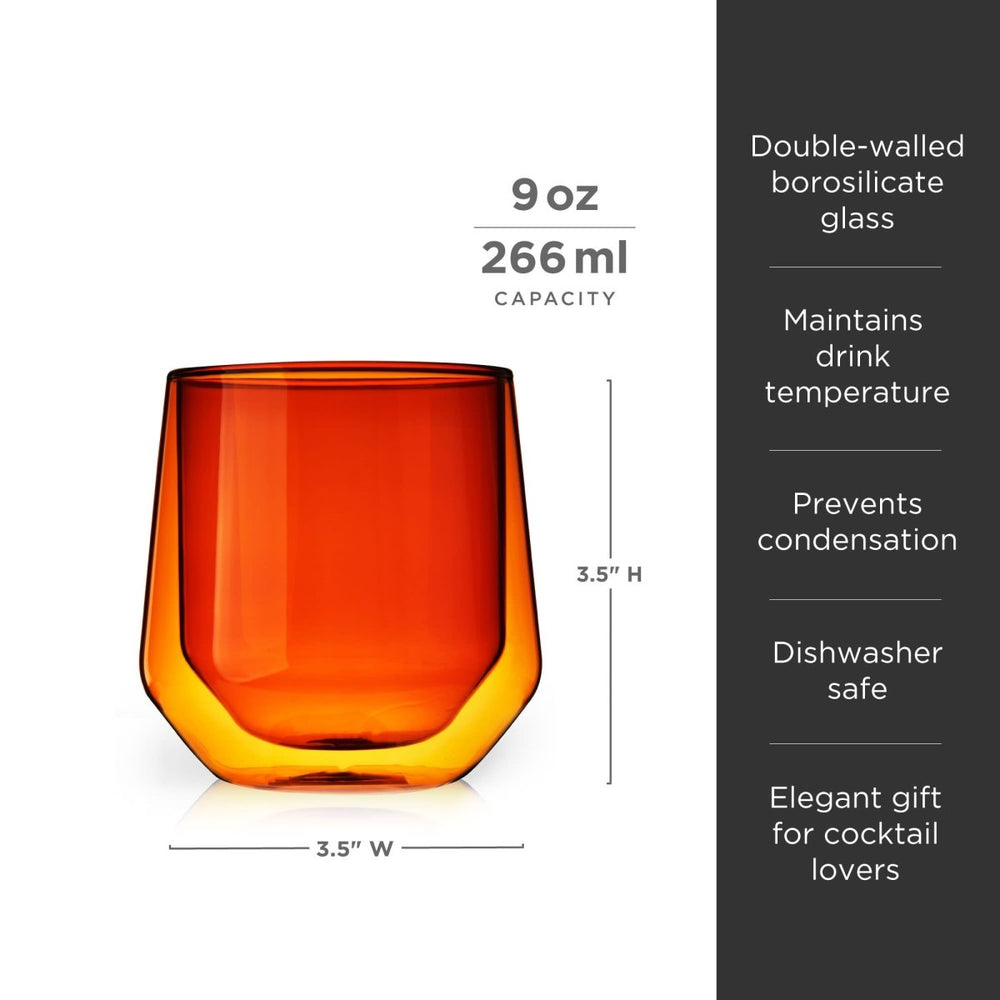 
                      
                        Viski Aurora Double - Walled Tumblers in Amber, Set of 2 - lily & onyx
                      
                    