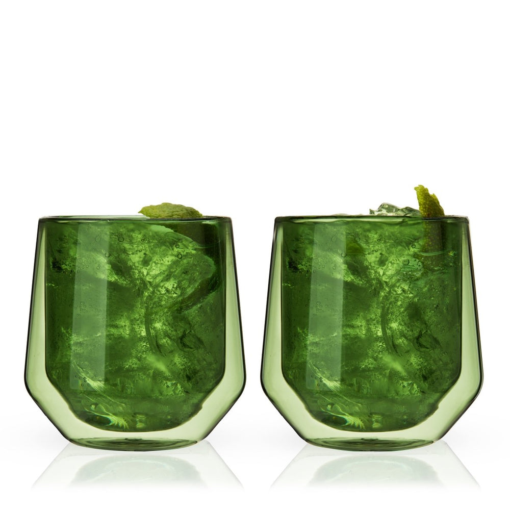 
                      
                        Viski Aurora Double - Walled Tumblers in Green, Set of 2 - lily & onyx
                      
                    