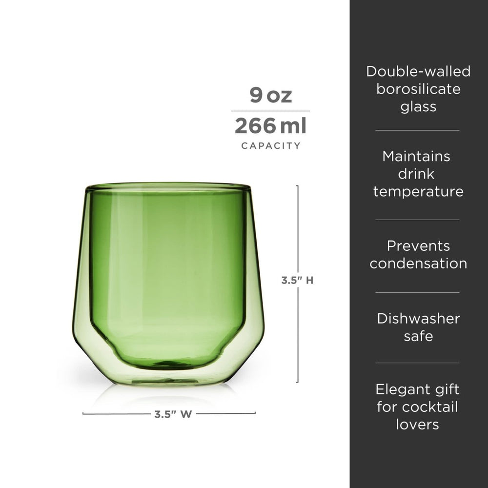 
                      
                        Viski Aurora Double - Walled Tumblers in Green, Set of 2 - lily & onyx
                      
                    