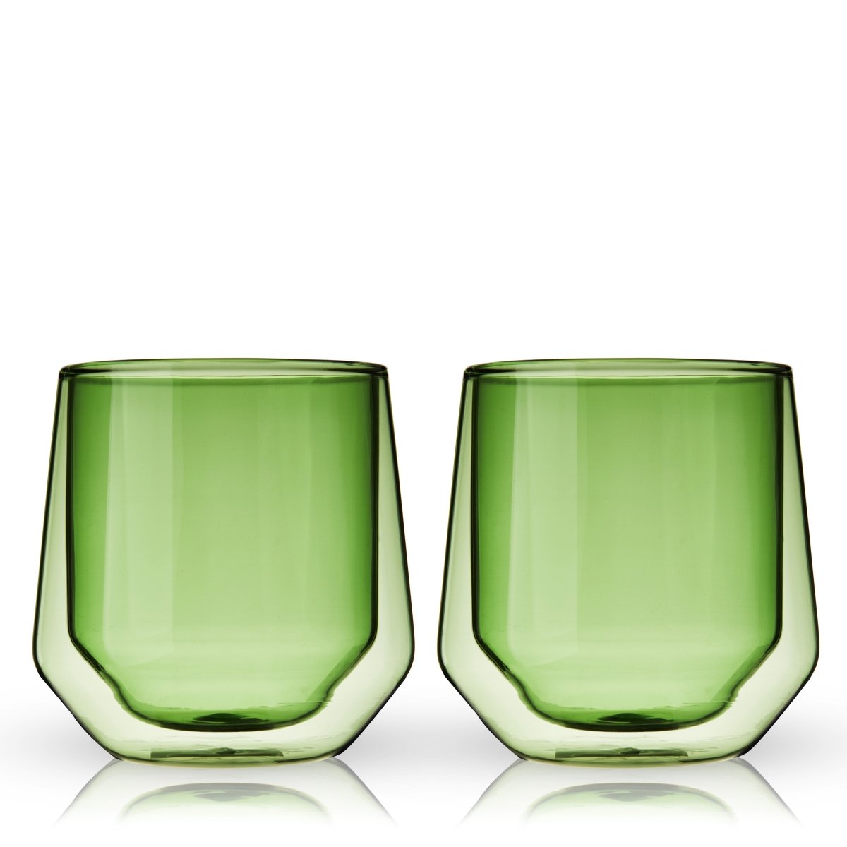 Viski Aurora Double - Walled Tumblers in Green, Set of 2 - lily & onyx