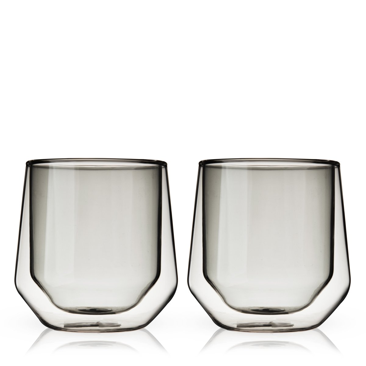 Viski Aurora Double - Walled Tumblers in Smoke Grey, Set of 2