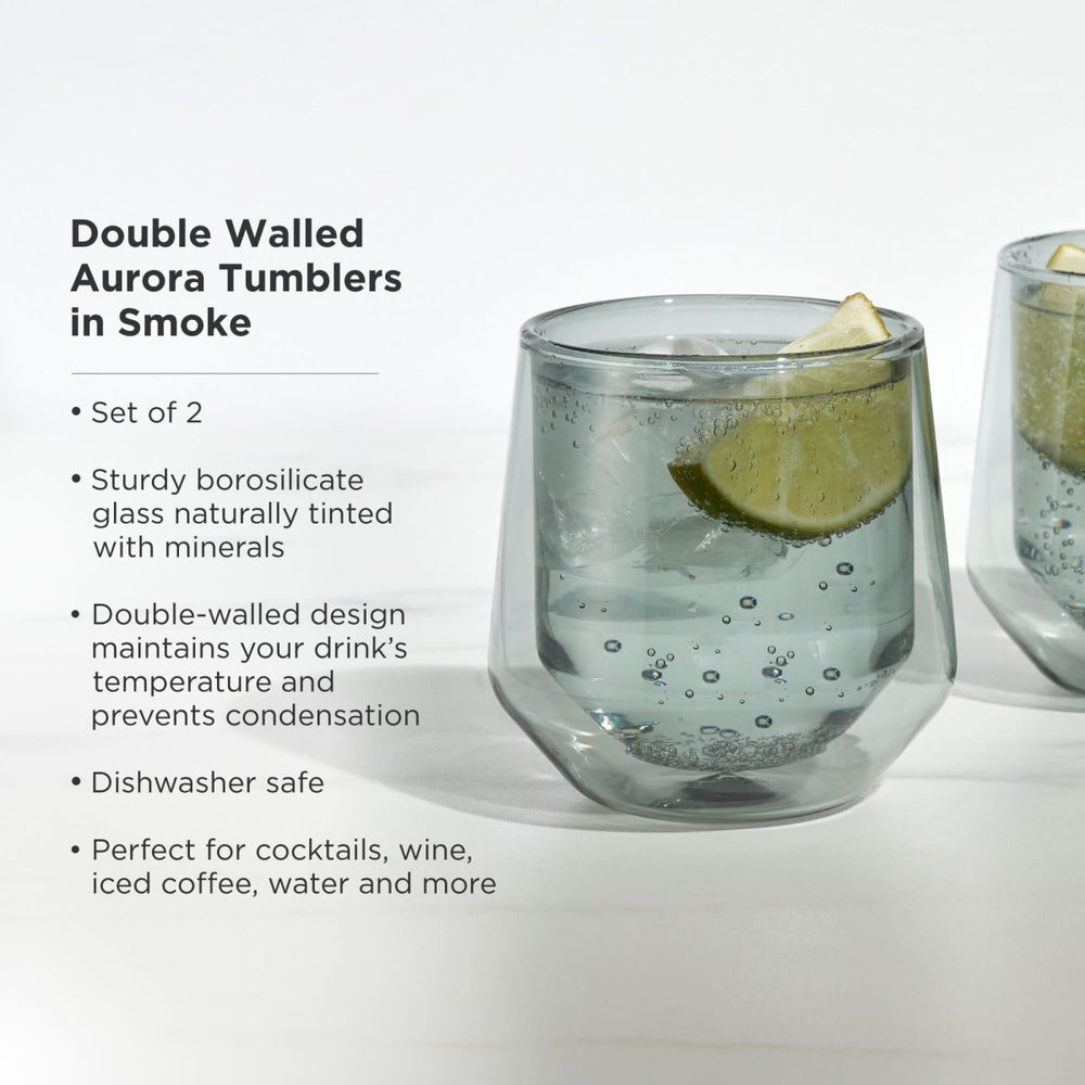 
                      
                        Viski Aurora Double - Walled Tumblers in Smoke Grey, Set of 2
                      
                    