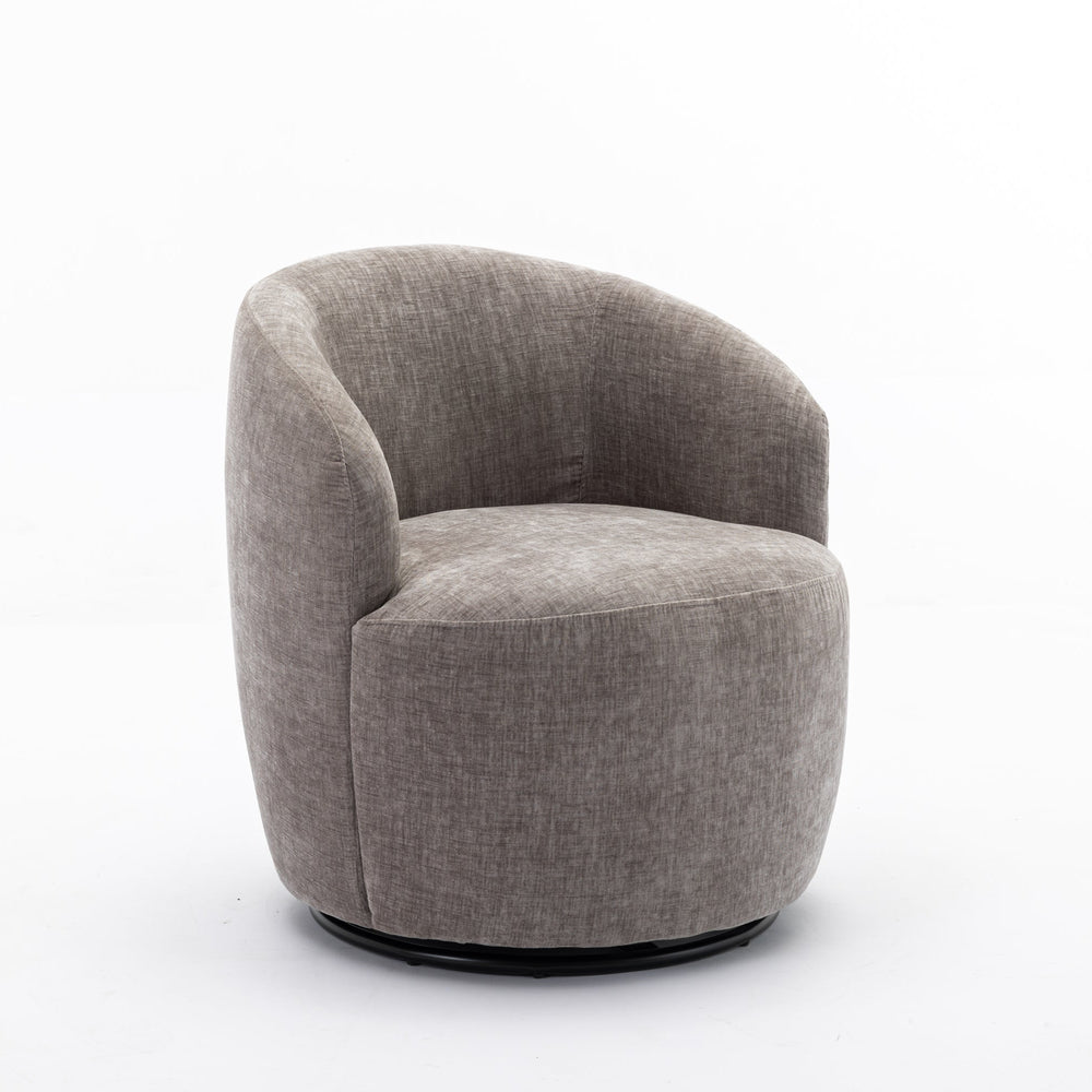 
                      
                        Chenille Swivel Accent Barrel Armchair, Gray
                      
                    