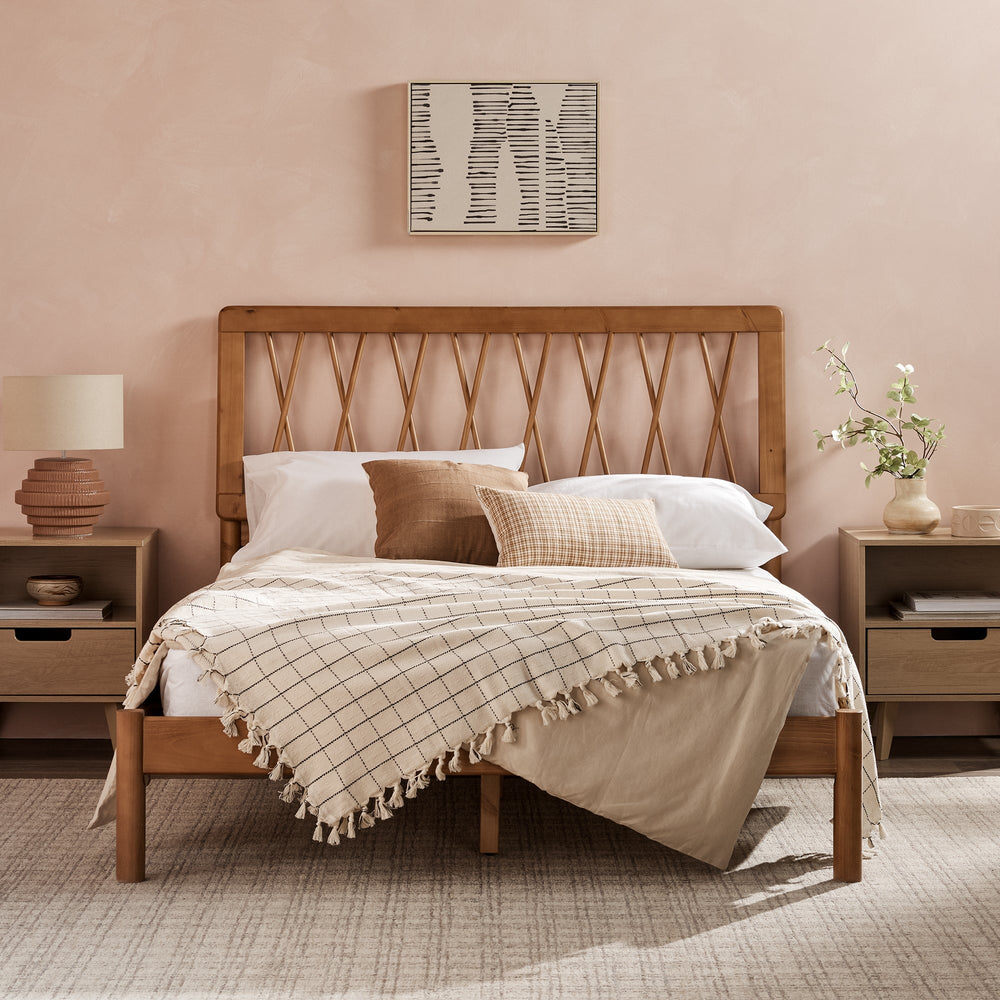 
                      
                        Xavier X Spindle Mid-Century Modern Solid Wood Bed
                      
                    