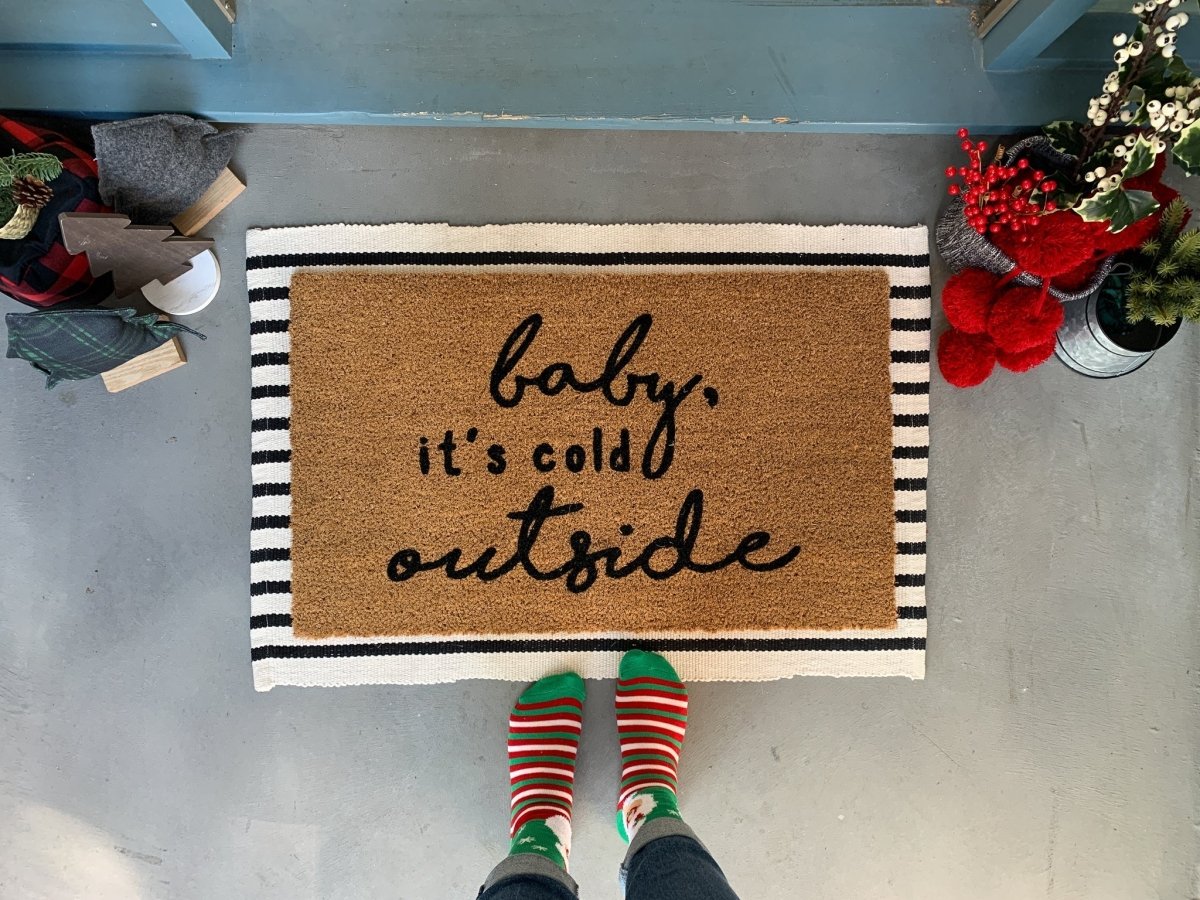 Nickel Designs Custom Doormats Baby It's Cold Outside Christmas Doormat
