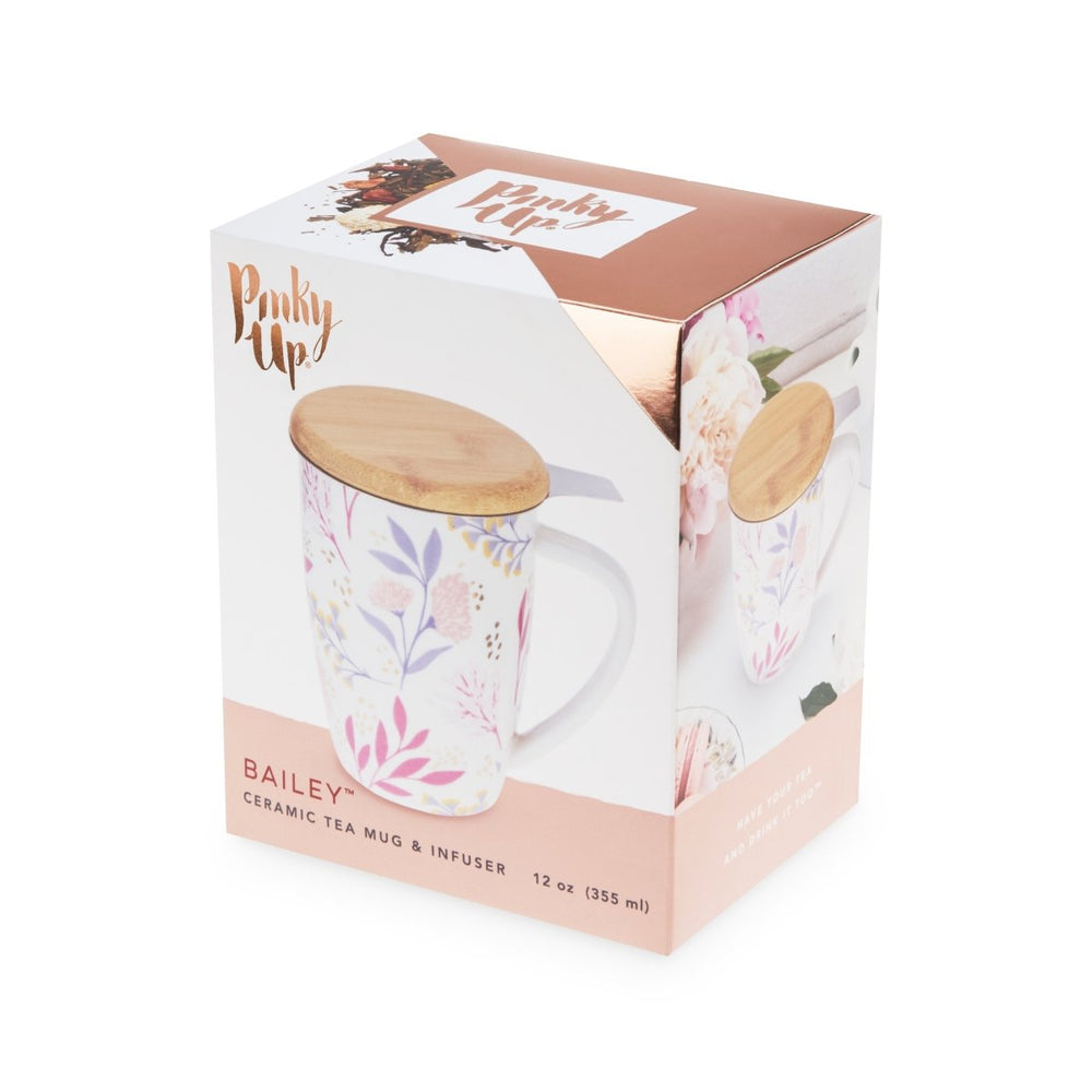 
                      
                        Pinky Up Tea Bailey: Botanical Bliss Ceramic Tea Mug & Infuser, 12oz - lily & onyx
                      
                    