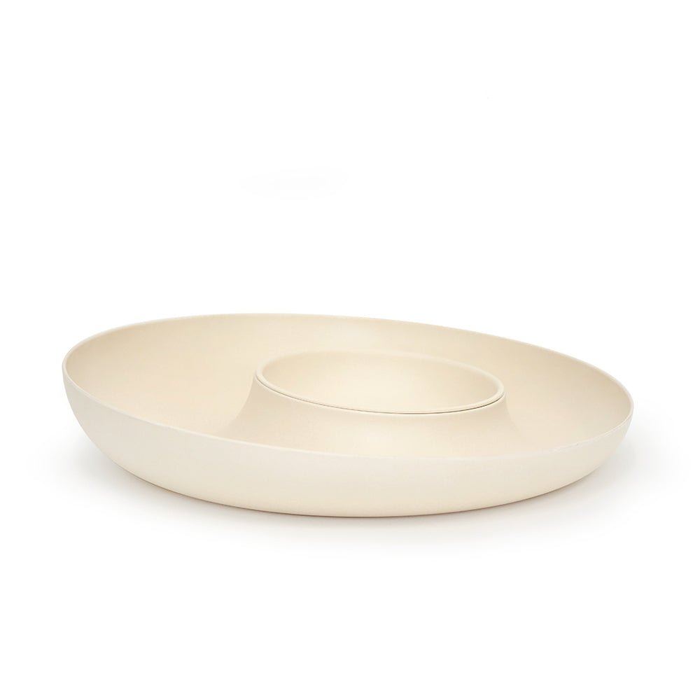 EKOBO Bamboo Chip & Dip Set, Off - White - lily & onyx