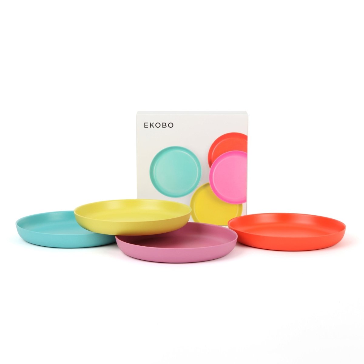 EKOBO Bamboo Kids Plate Set - Pop - lily & onyx
