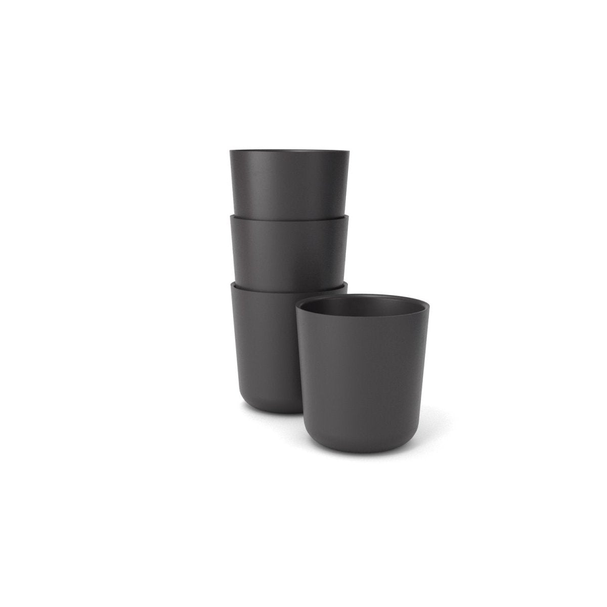 EKOBO Bamboo Medium Cup - 4 Piece Set - Black - lily & onyx