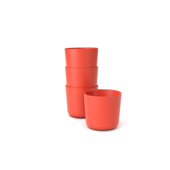 EKOBO Bamboo Small Cup, 4 Piece Set - Persimmon - lily & onyx
