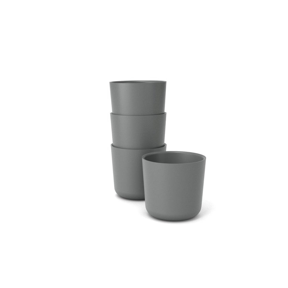 EKOBO Bamboo Small Cup, 4 Piece Set - Smoke - lily & onyx