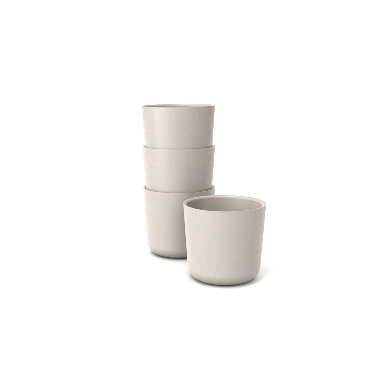 EKOBO Bamboo Small Cup, 4 Piece Set - Stone - lily & onyx