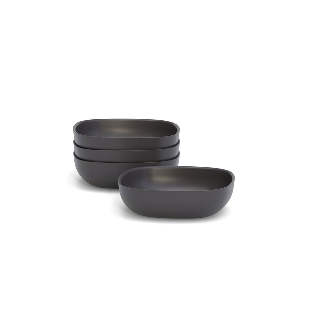 EKOBO Bamboo Solo Salad Bowl, Set of 4 - Black - lily & onyx