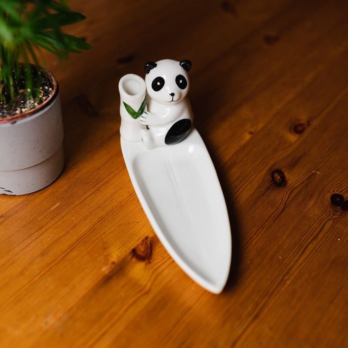 Bamboo Switch Porcelain Panda Chopstick Holder