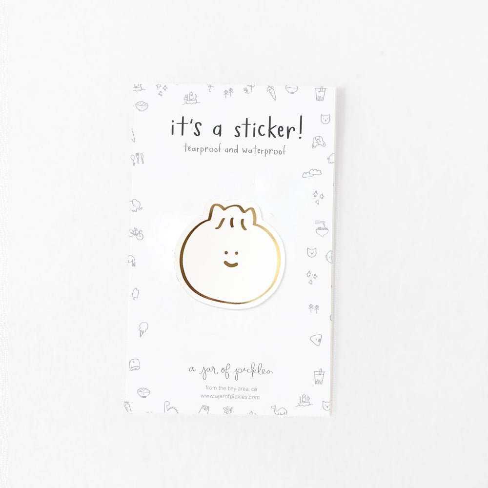 A Jar of Pickles Bao Dumpling Gold Foil Vinyl Sticker