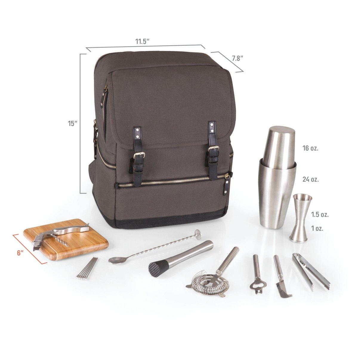 Picnic Time Family of Brands Bar - Backpack Portable Cocktail Set - lily & onyx