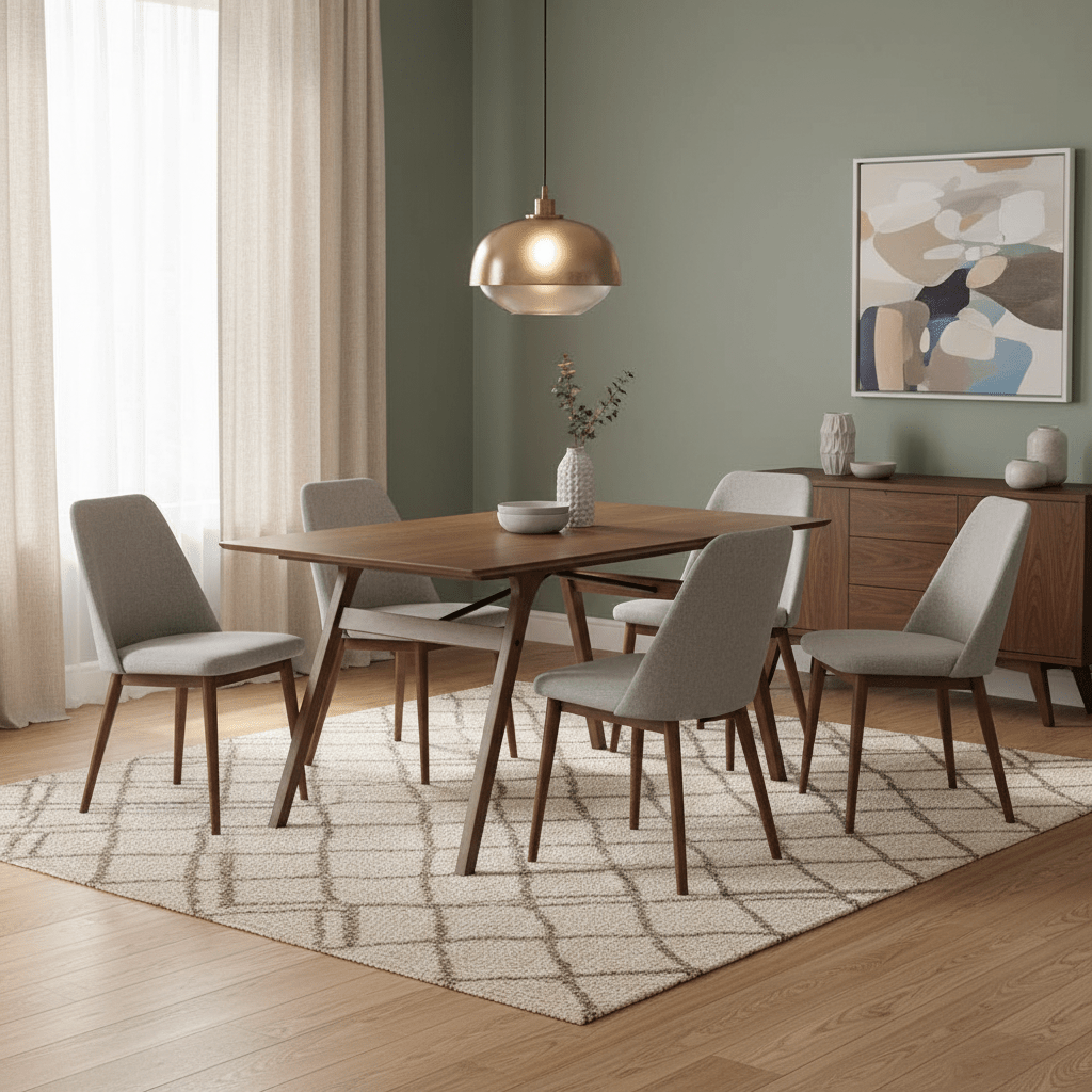 Baxton Studio Saxton Mid - Century Modern Dining Table – 59" | Seats 6