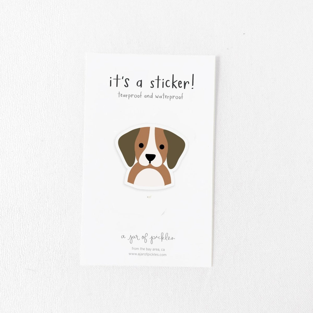 A Jar of Pickles Beagle Dog Vinyl Sticker
