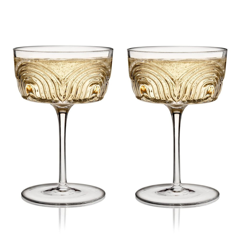 Viski Beau Crystal Cocktail Coupes - lily & onyx