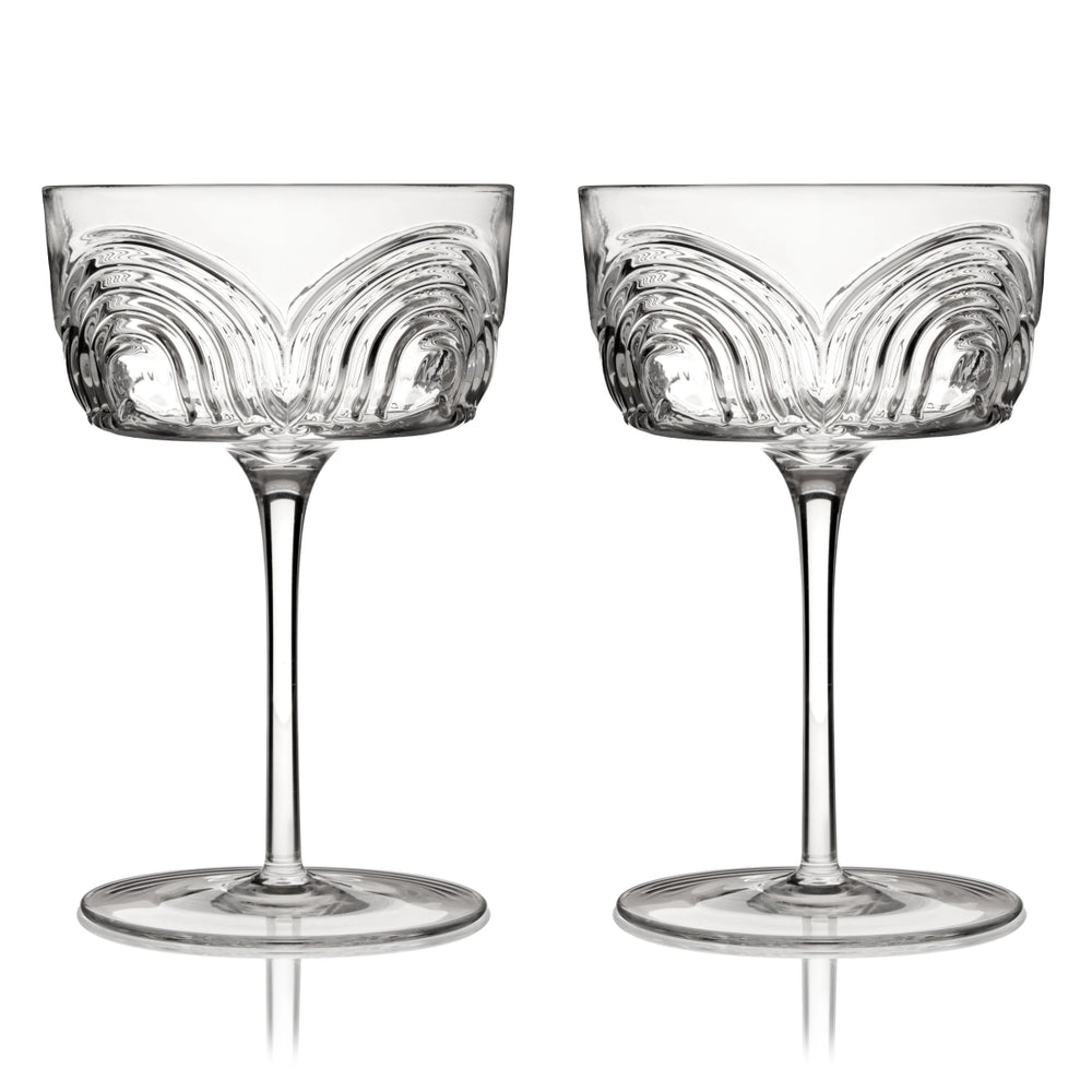 Viski Beau Crystal Cocktail Coupes, Set of 2 - lily & onyx