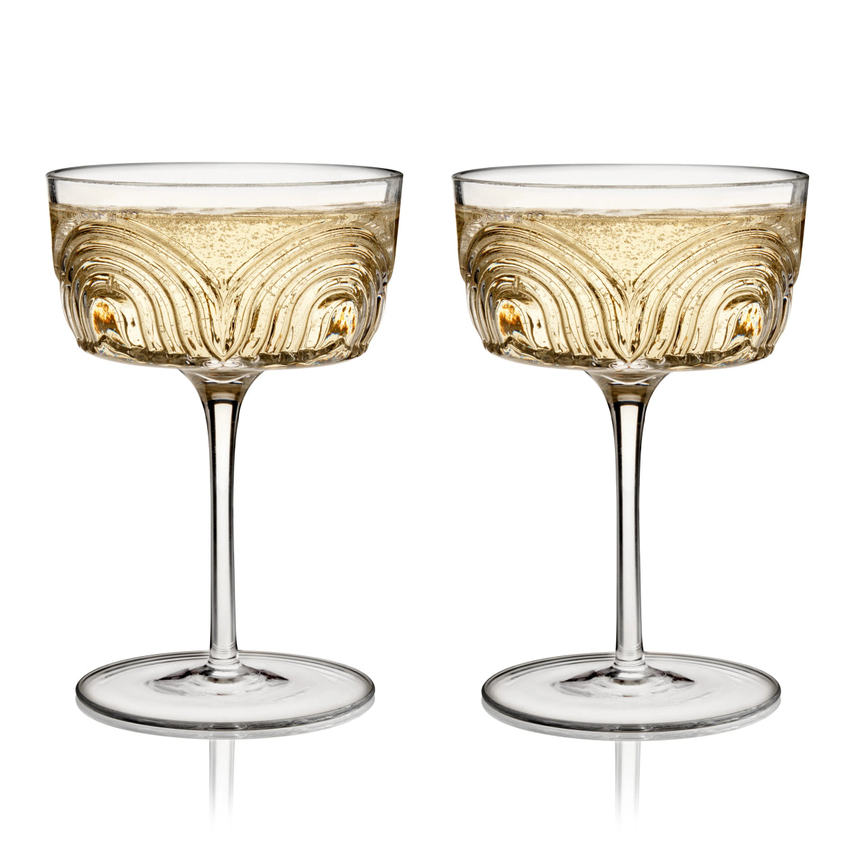 Viski Beau Crystal Cocktail Coupes, Set of 2 - lily & onyx