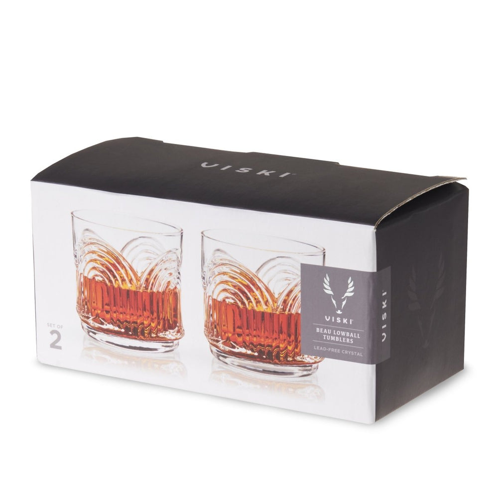 
                      
                        Viski Beau Crystal Lowball Tumblers, Set of 2 - lily & onyx
                      
                    
