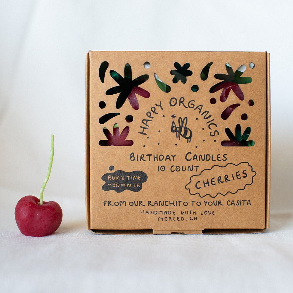 
                      
                        Happy Organics Beeswax Cherry Birthday Candles - lily & onyx
                      
                    
