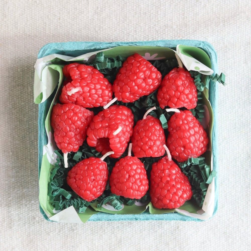 Happy Organics Beeswax Raspberry Birthday Candles - 10 Pack - lily & onyx