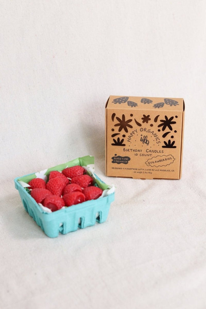 Happy Organics Beeswax Strawberry Birthday Candles - lily & onyx