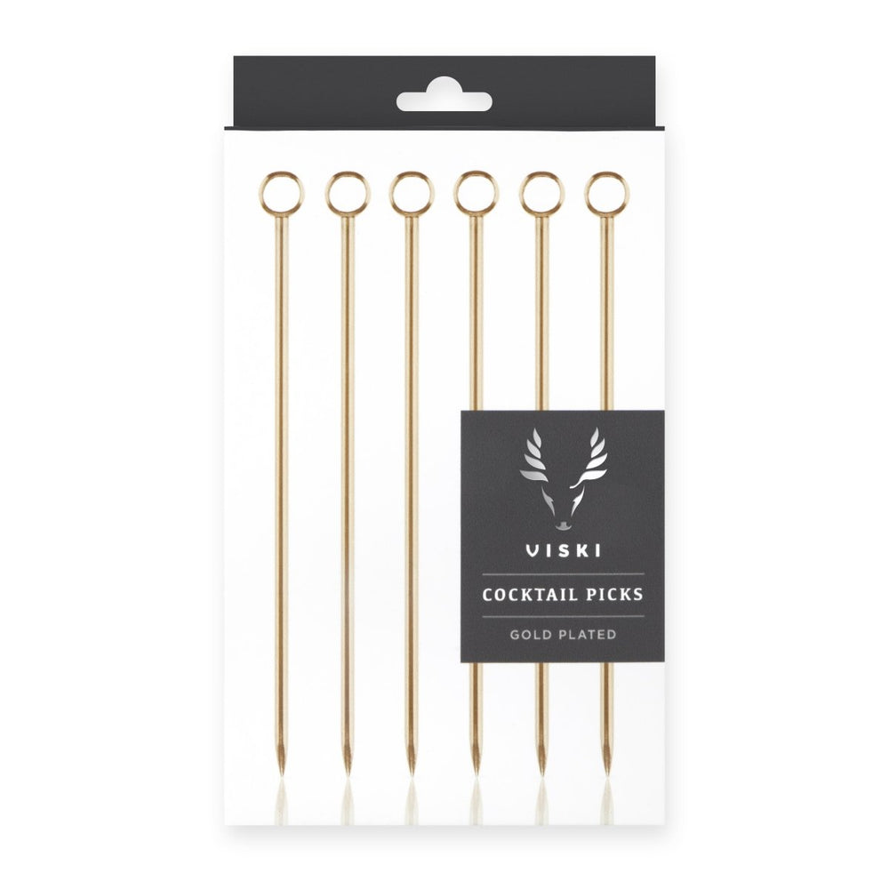 
                      
                        Viski Belmont Cocktail Picks in Gold, Set of 6 - lily & onyx
                      
                    