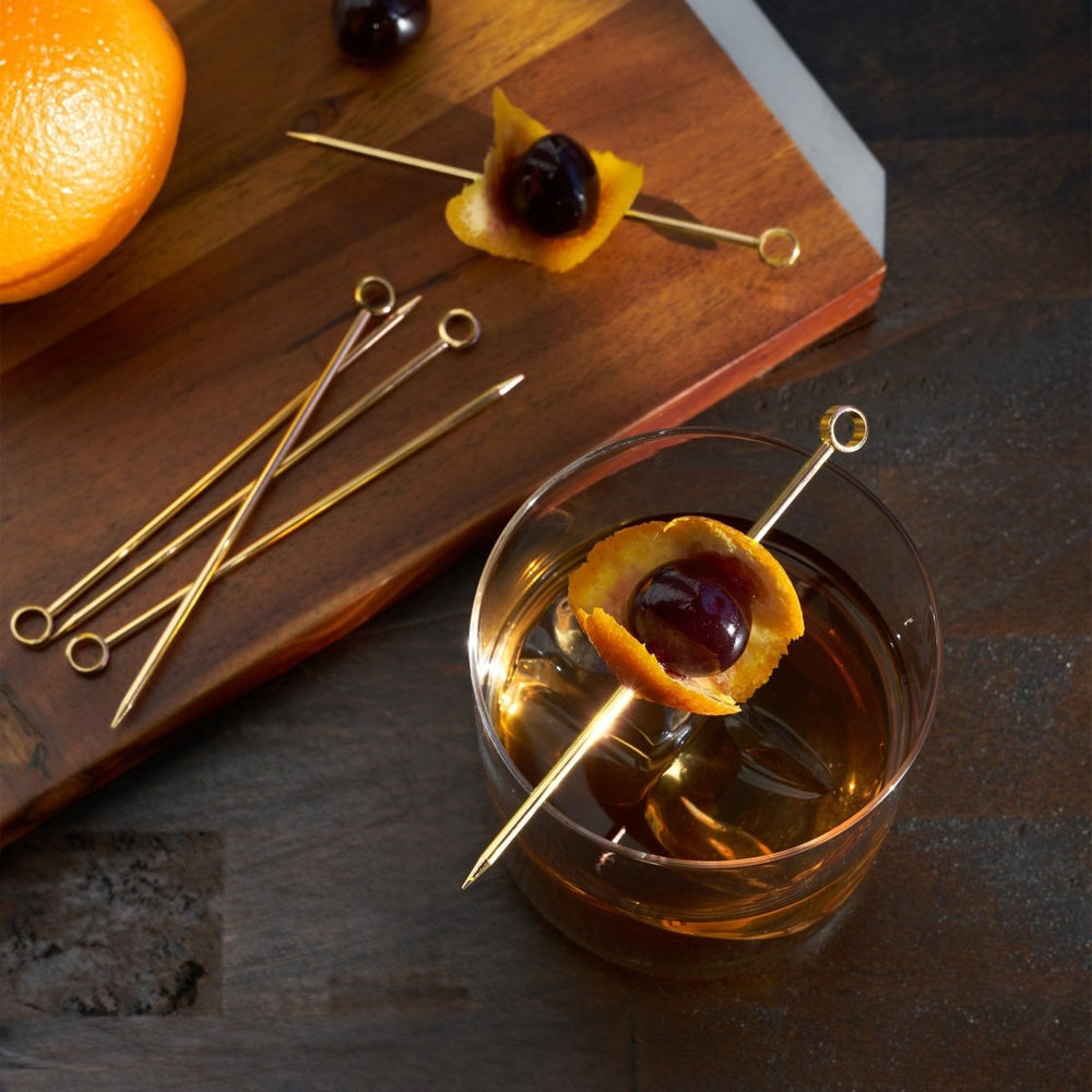 
                      
                        Viski Belmont Cocktail Picks in Gold, Set of 6 - lily & onyx
                      
                    