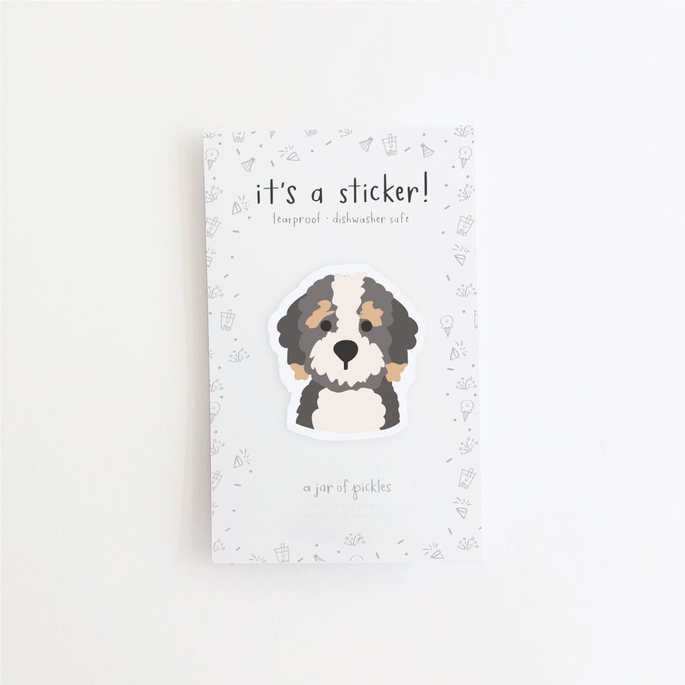 A Jar of Pickles Bernadoodle Dog Vinyl Sticker - lily & onyx
