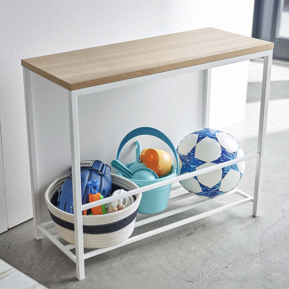 
                      
                        Entryway Storage Organizer + Bench, 18" H  - Steel + Wood
                      
                    