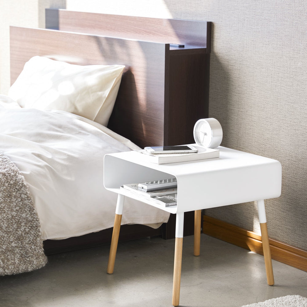 
                      
                        Steel Storage Table with Wood Legs, Tall - 23" H
                      
                    