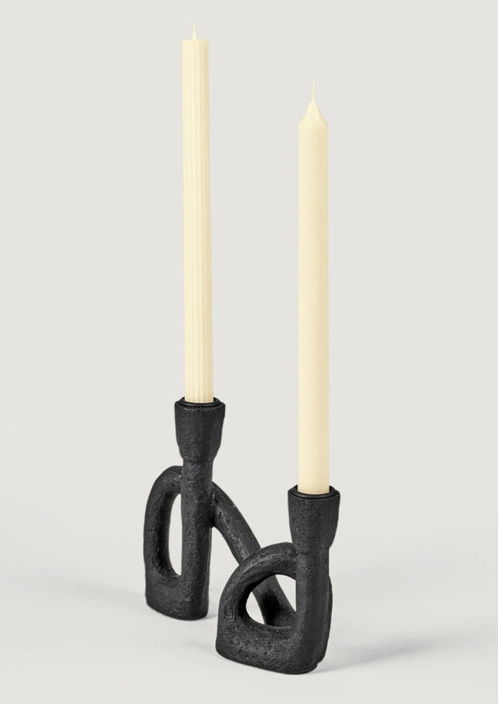 
                      
                        Afloral Black Resin Double Taper Candle Holder - 6" - lily & onyx
                      
                    