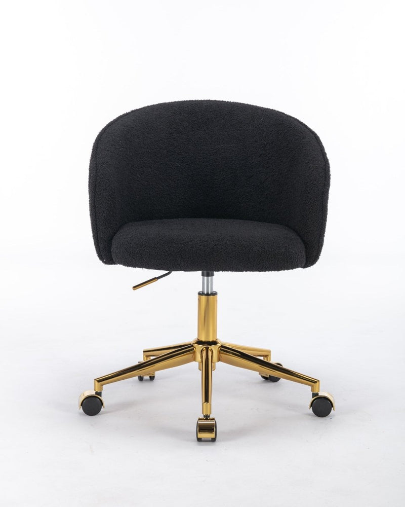 
                      
                        Walker Edison Black Teddy Modern Desk Chair with Gold Rolling Base - lily & onyx
                      
                    