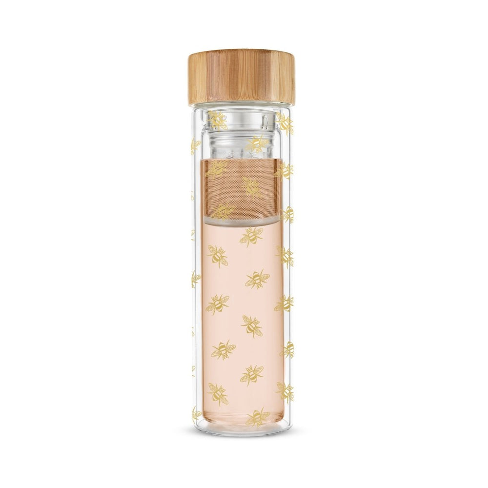 Pinky Up Tea Blair Bee Glass Travel Infuser Mug - lily & onyx