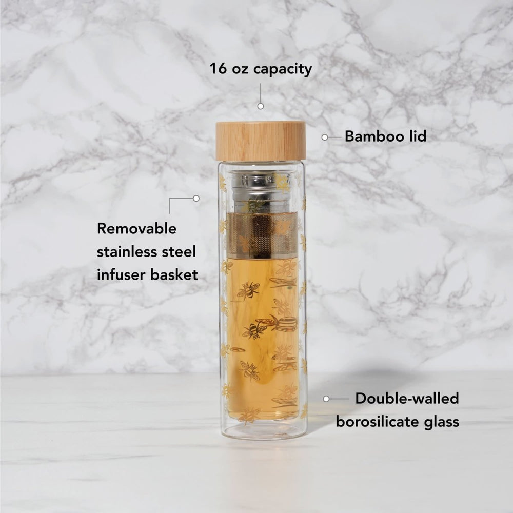 
                      
                        Pinky Up Tea Blair Bee Glass Travel Infuser Mug - lily & onyx
                      
                    