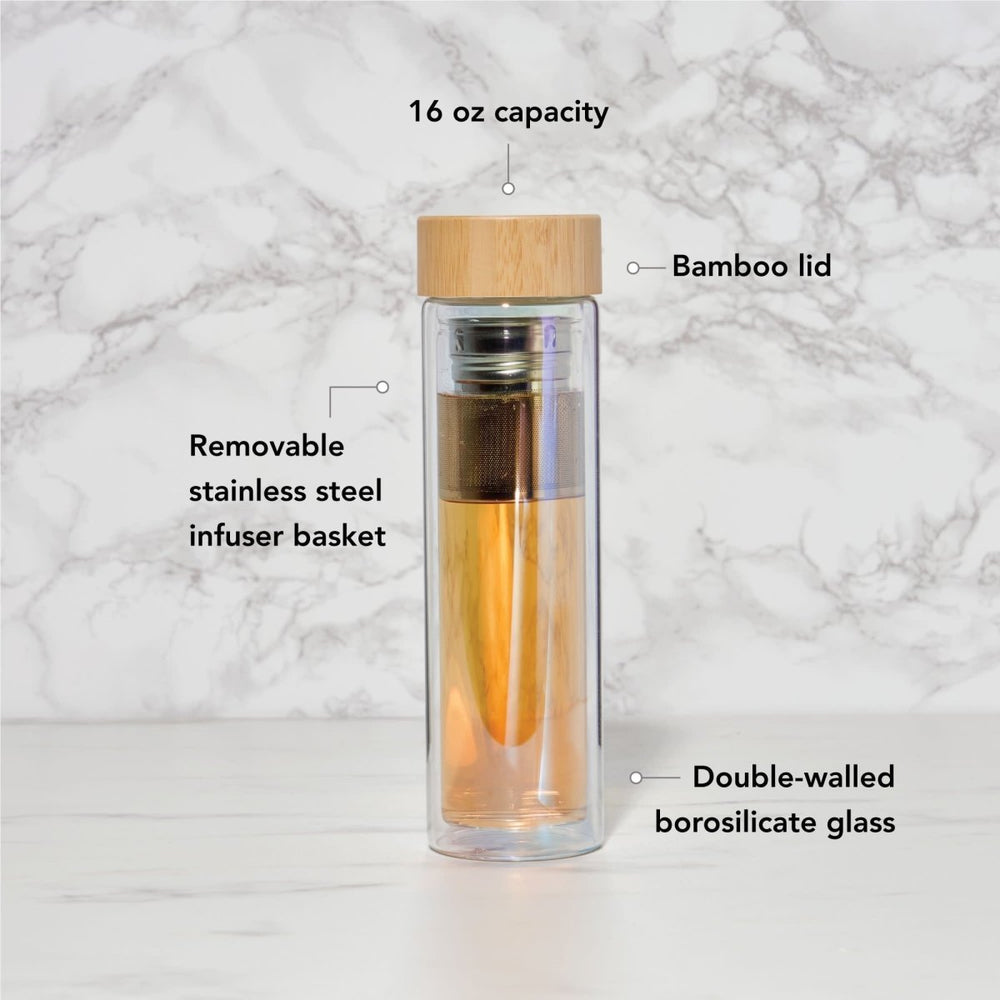 
                      
                        Pinky Up Tea Blair: Iridescent Glass Travel Infuser Mug - lily & onyx
                      
                    