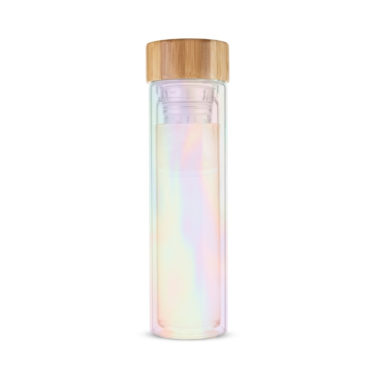 Pinky Up Tea Blair: Iridescent Glass Travel Infuser Mug - lily & onyx