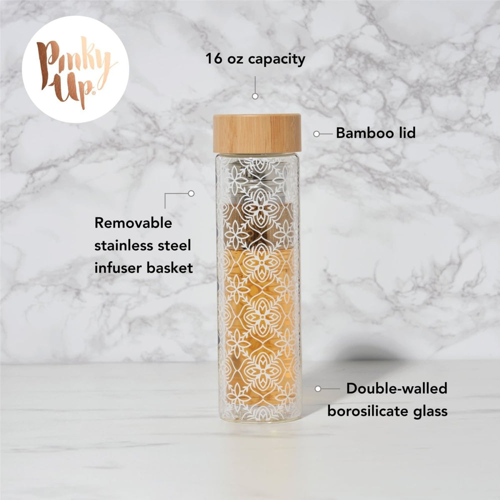
                      
                        Pinky Up Tea Blair: Marrakesh Glass Travel Infuser Mug - lily & onyx
                      
                    